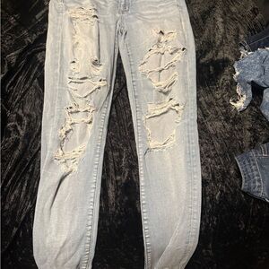 Light Blue Distressed Women Jeans